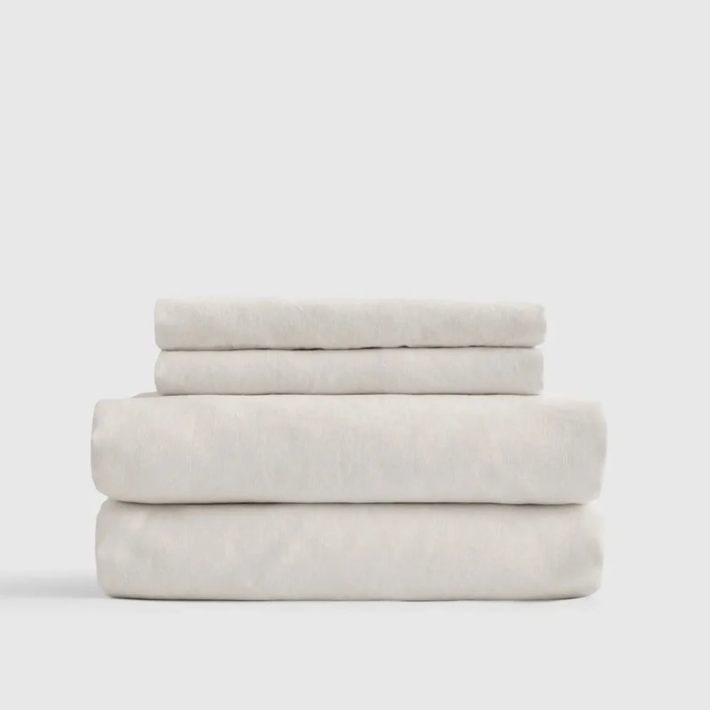 Quince 100% European Linen Sheet Set in Sand King Size (4 pieces) 1246